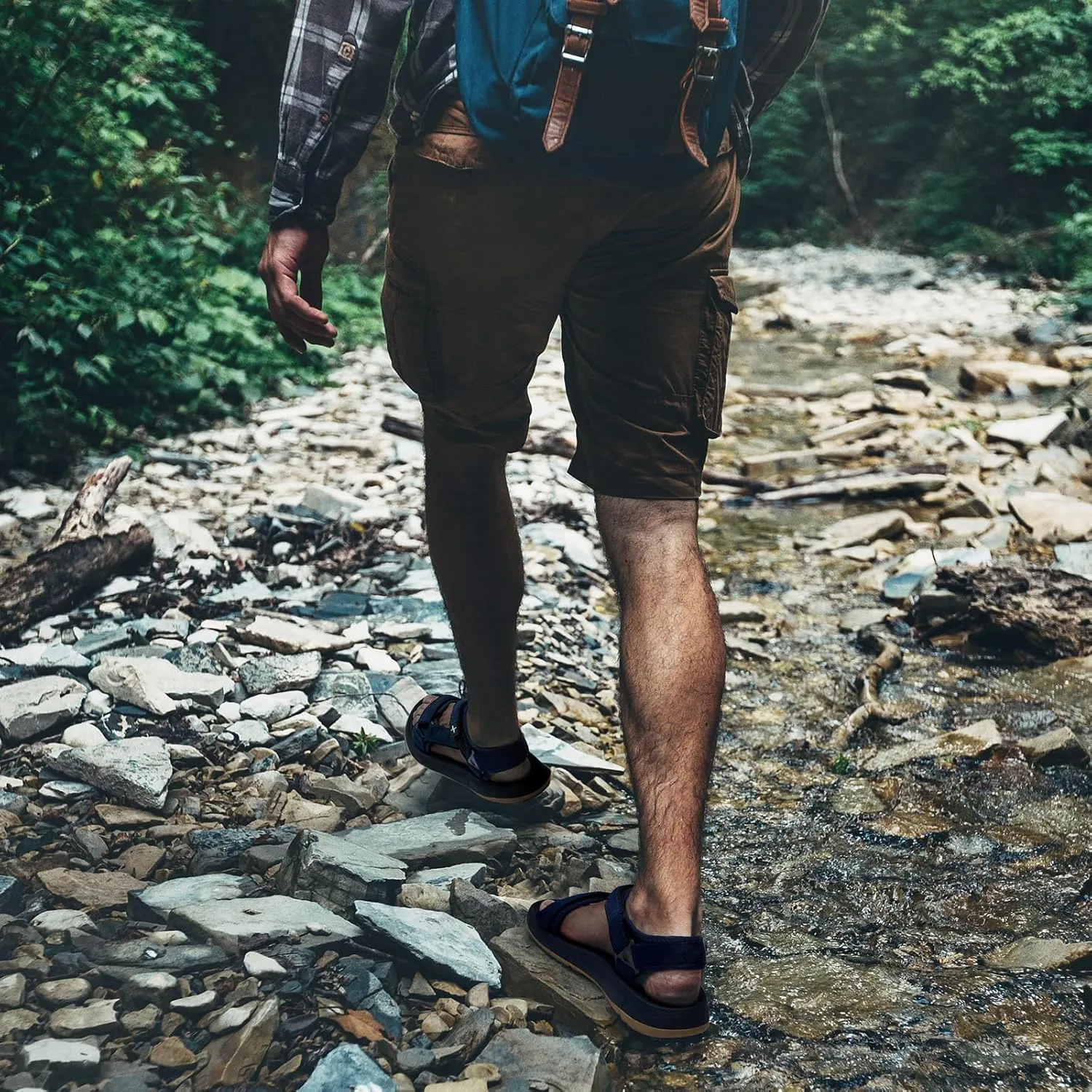 Mens Hiking Sandals with Arch Support - Cushion Sport Athletic Walking Sandles Outdoor Summer Comfortable Casual Waterproof Beach Water Sandal for Wide Feet