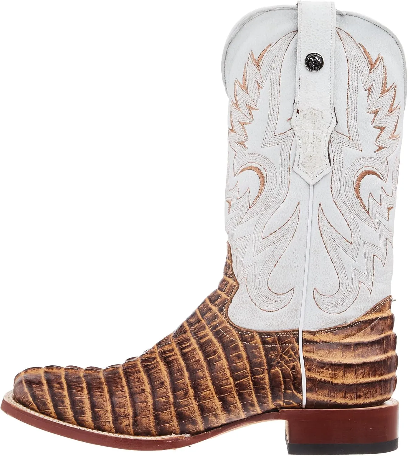 Men`s Orix Brown Caiman Tail Print 13in Montana Ice Top Boot