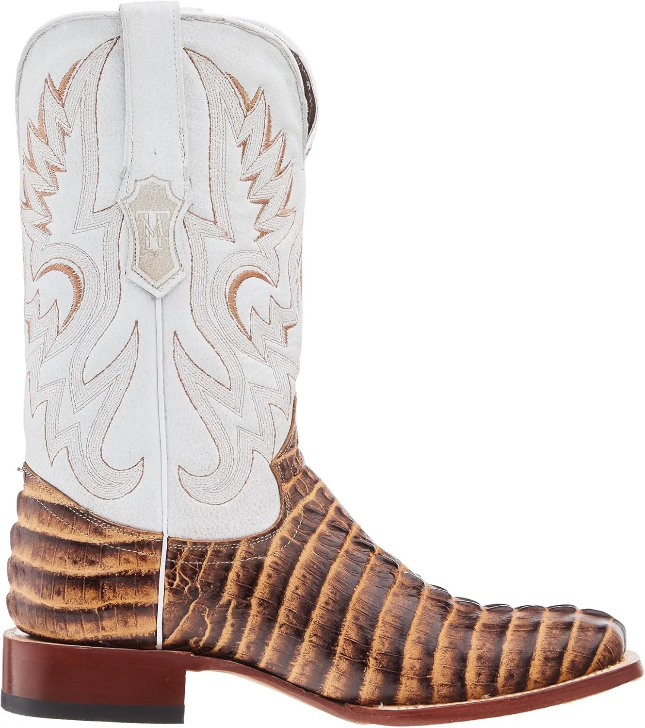 Men`s Orix Brown Caiman Tail Print 13in Montana Ice Top Boot