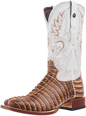 Men`s Orix Brown Caiman Tail Print 13in Montana Ice Top Boot