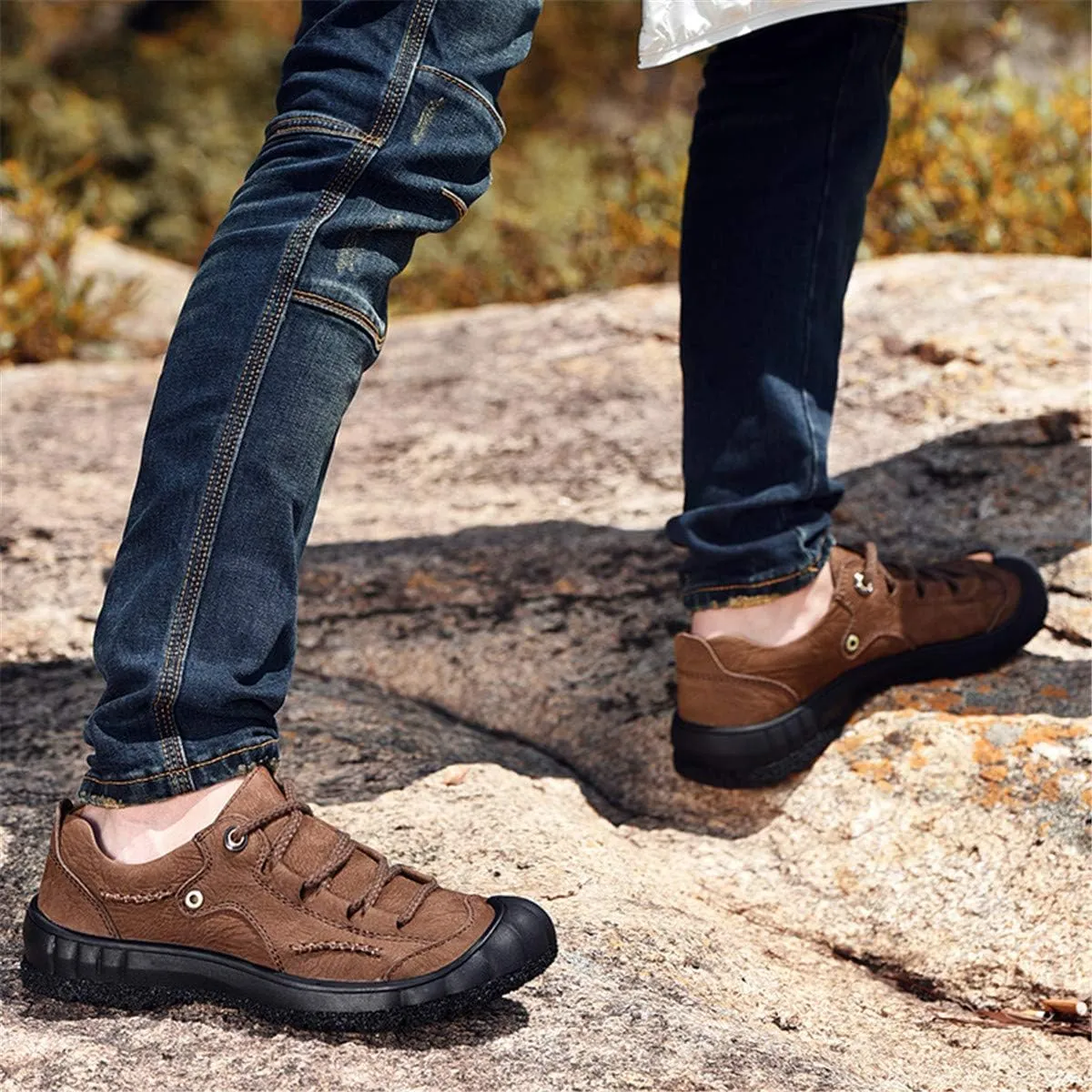 Men's Outdoor Walking Shoes High-Traction Grip Athletic Hiking Trekking Sneaker