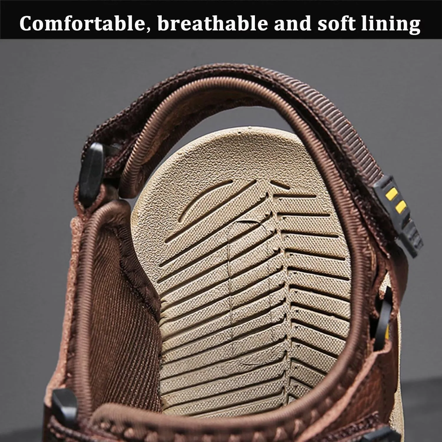Men's Sport Sandals Outdoor Hiking Sandals Closed Toe Leather Athletic Walking Casual Water Shoes Summer Beach