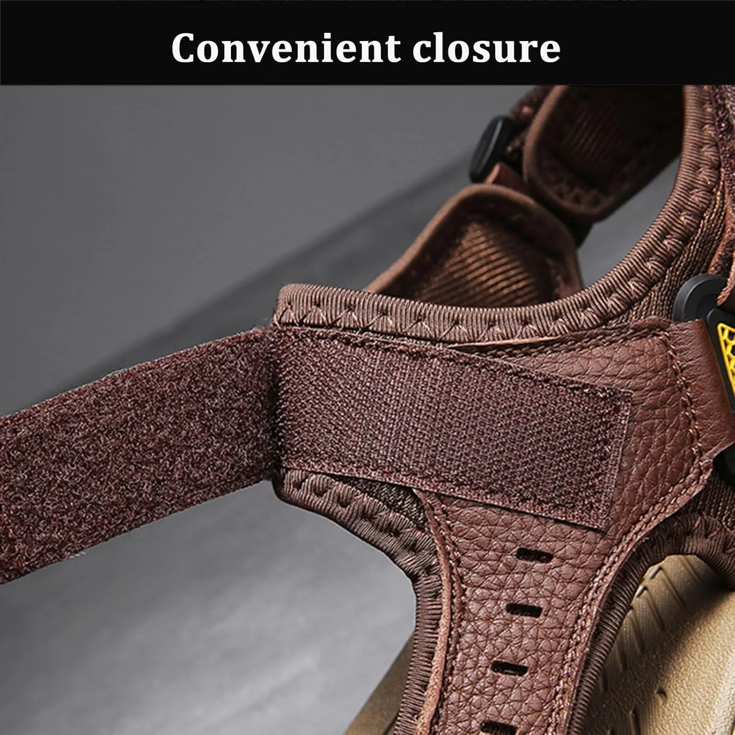 Men's Sport Sandals Outdoor Hiking Sandals Closed Toe Leather Athletic Walking Casual Water Shoes Summer Beach