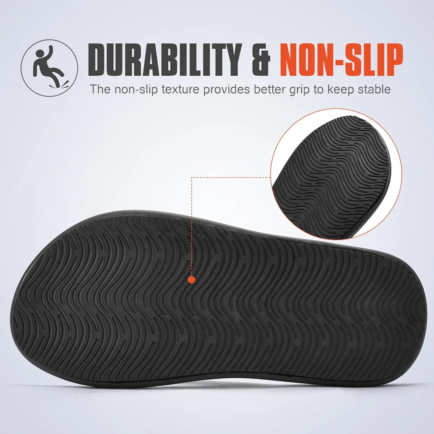 Men's Ultra Soft Cushion Flip Flops with Arch Support, Quick Dry Thong Sandals for Indoor & Outdoor Comfort