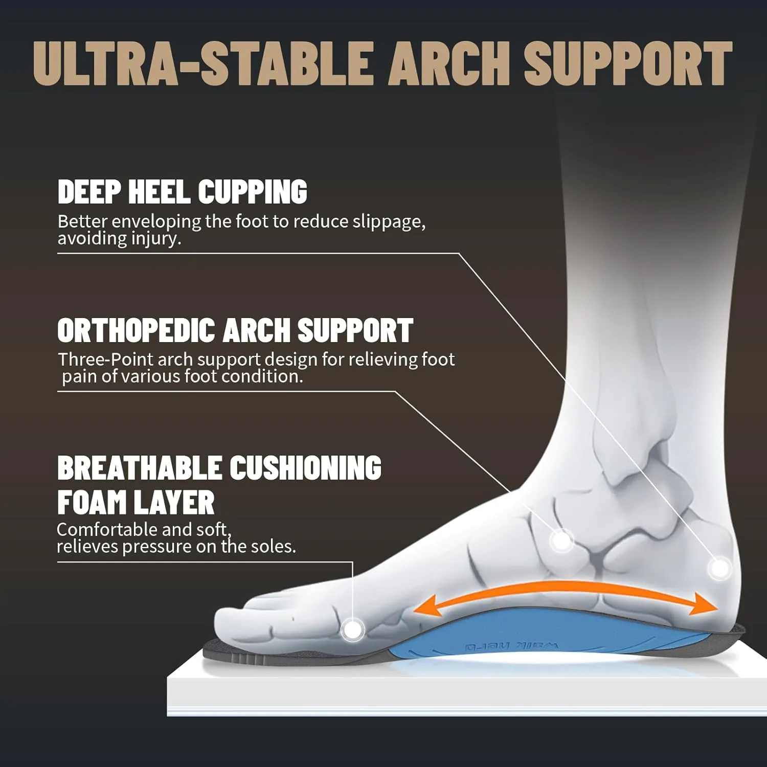 Mens Walking Shoes for Plantar Fasciitis Relief, Orthopedic Mens Sneakers with Arch Support, Breathable Mesh Non Slip Mens Shoes