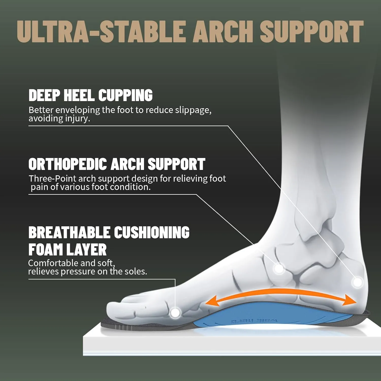 Mens Walking Shoes for Plantar Fasciitis Relief, Orthopedic Mens Sneakers with Arch Support, Breathable Mesh Non Slip Mens Shoes