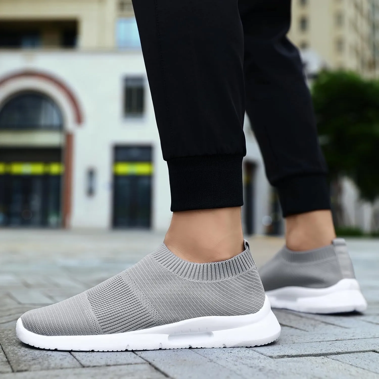 Mens Womens Slip On Shoes Unisex Walking Sneakers Running Workout Gym Tennis Lightweight Casual Laceless Shoes