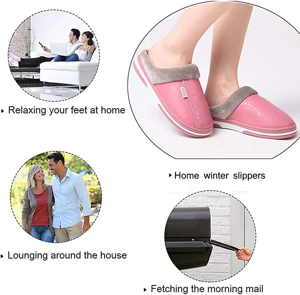 Men's Women's Slippers Foam Memory House Outdoor Indoor Shoes Slip-on Anti-Skid Comfort Fleece Lining Cotton