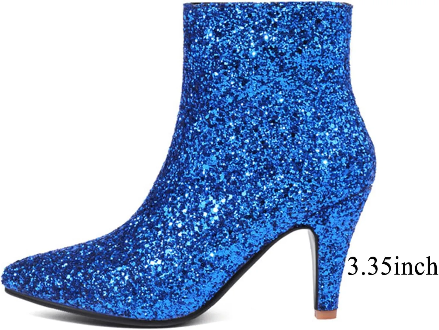 MEOTINA Gold High Heels for Women Kitten Heel Pointed Toe Short Womens Booties Buckle High Heeled Ankle Metallic Shoes