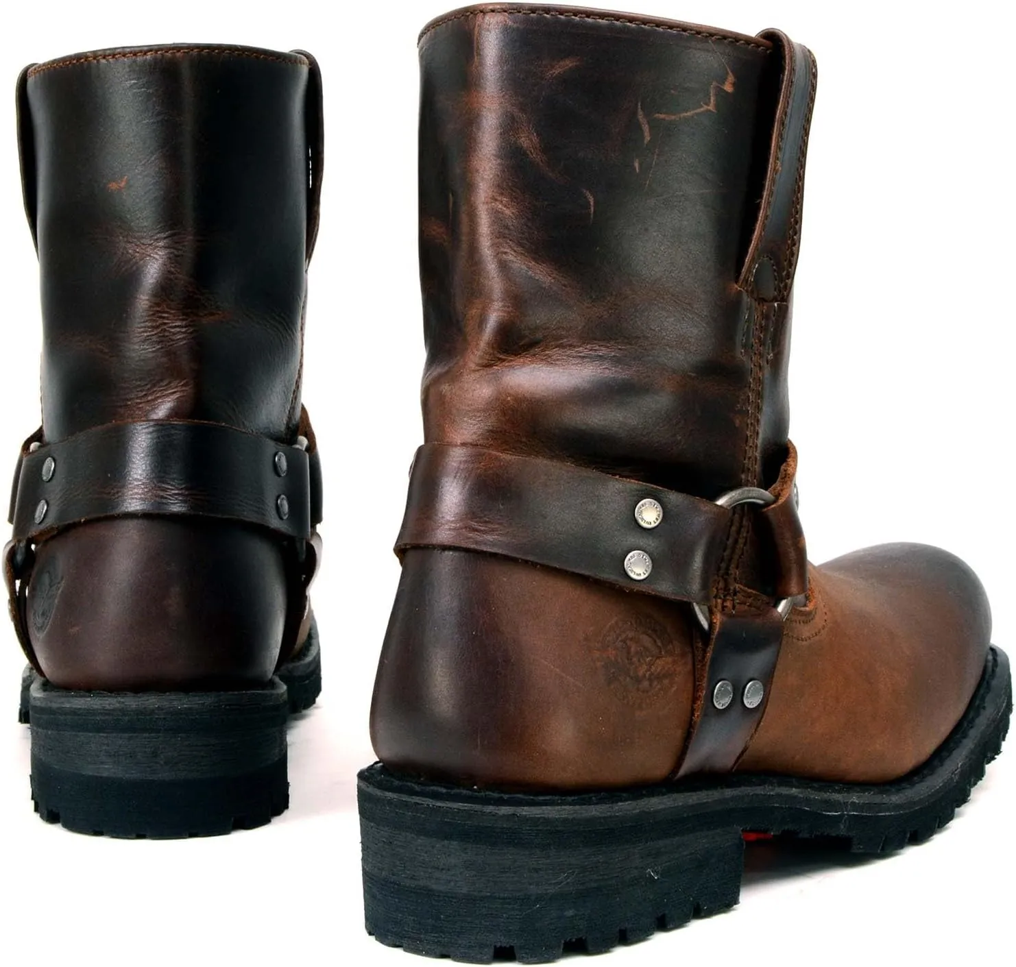 Milwaukee Leather Men's Classic Premium Leather Harness Motorcycle Boots Collection - 7.5