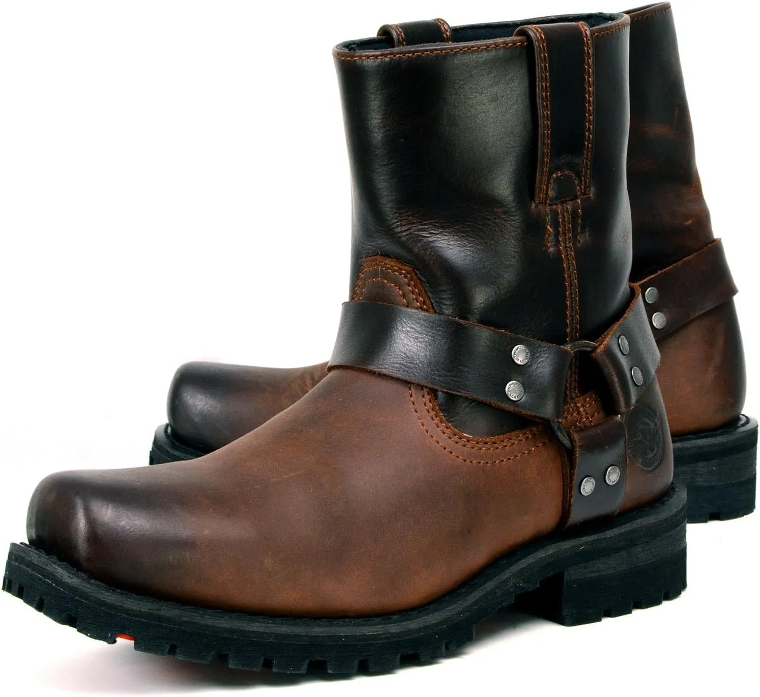 Milwaukee Leather Men's Classic Premium Leather Harness Motorcycle Boots Collection - 7.5