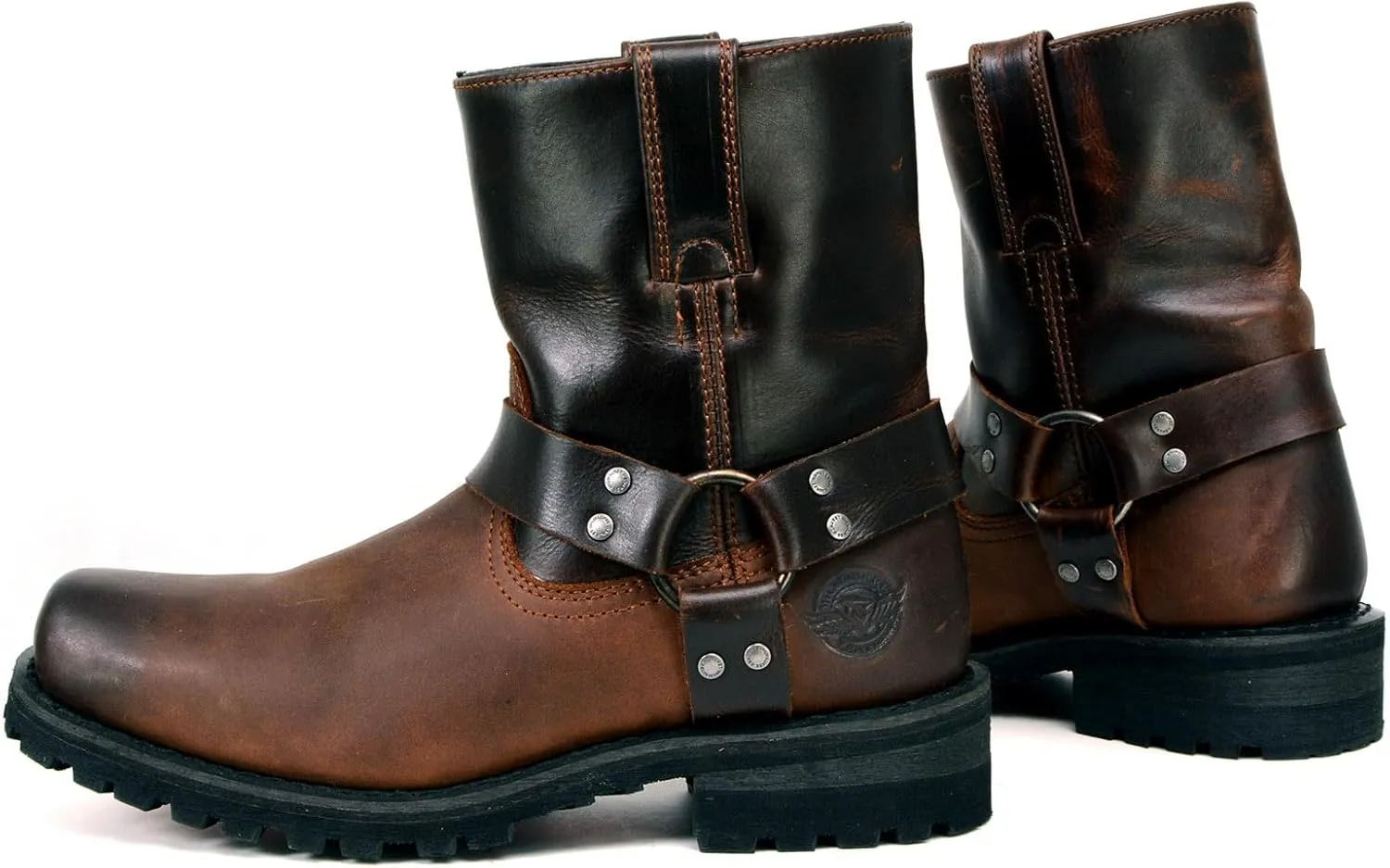Milwaukee Leather Men's Classic Premium Leather Harness Motorcycle Boots Collection - 7.5