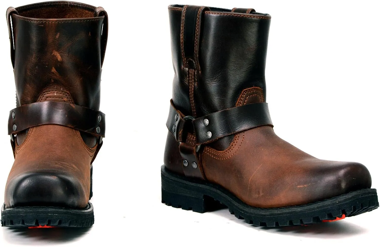 Milwaukee Leather Men's Classic Premium Leather Harness Motorcycle Boots Collection - 7.5