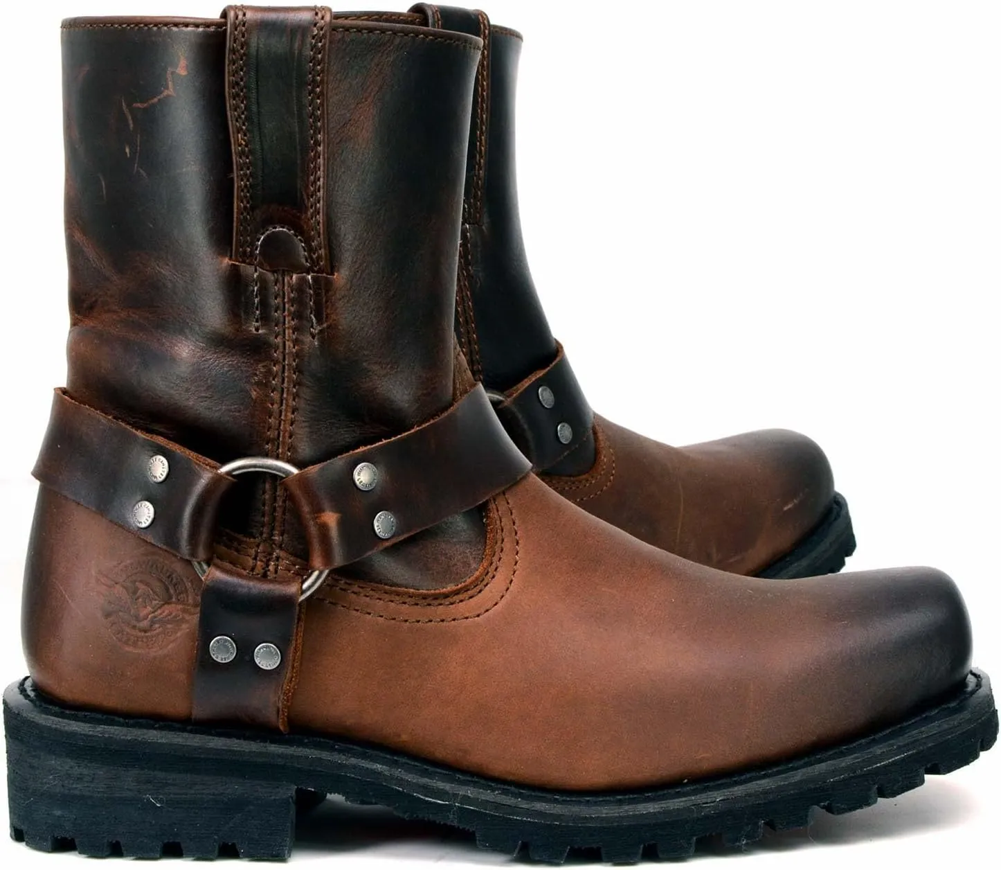 Milwaukee Leather Men's Classic Premium Leather Harness Motorcycle Boots Collection - 7.5