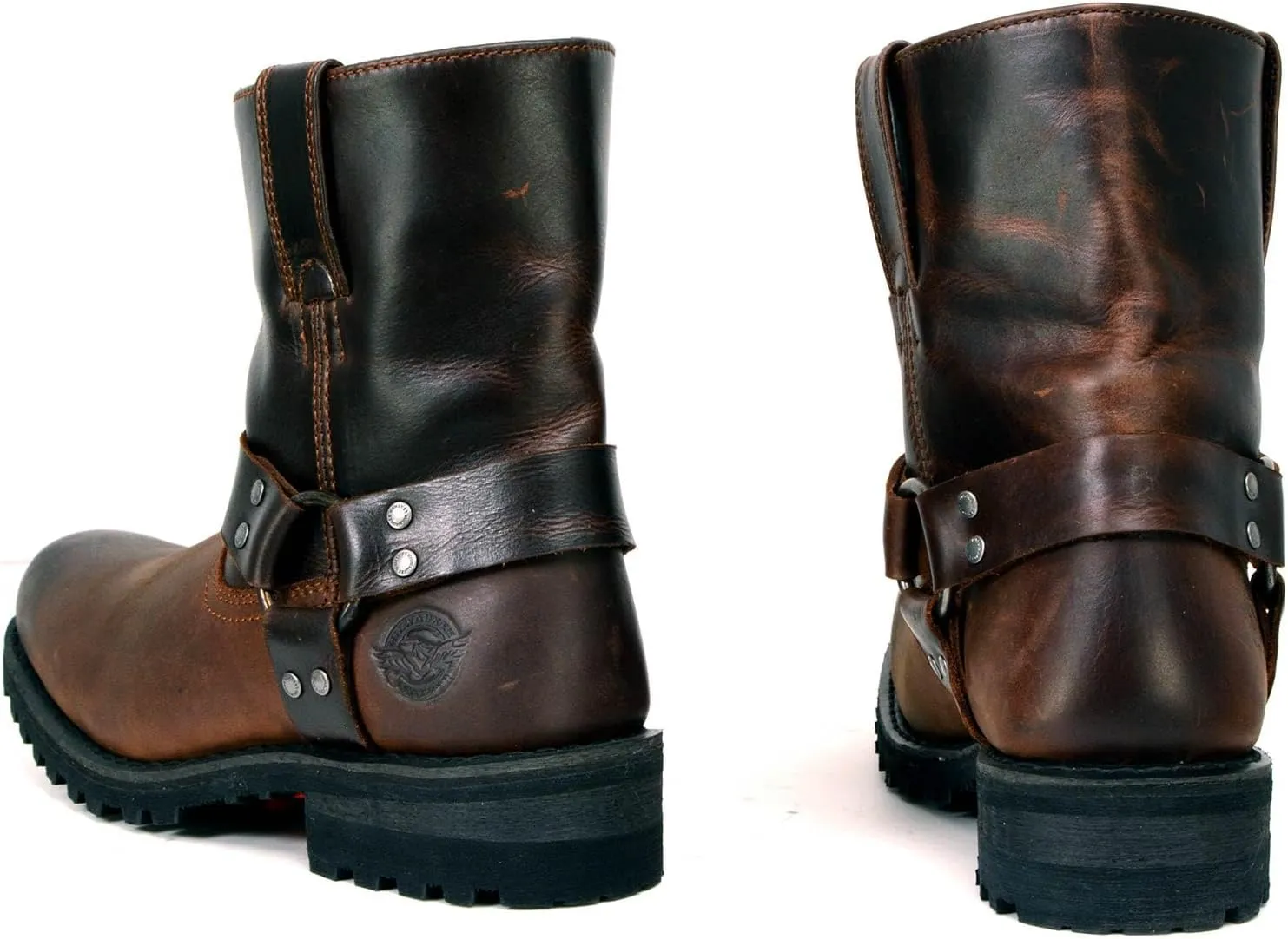 Milwaukee Leather Men's Classic Premium Leather Harness Motorcycle Boots Collection - 7.5