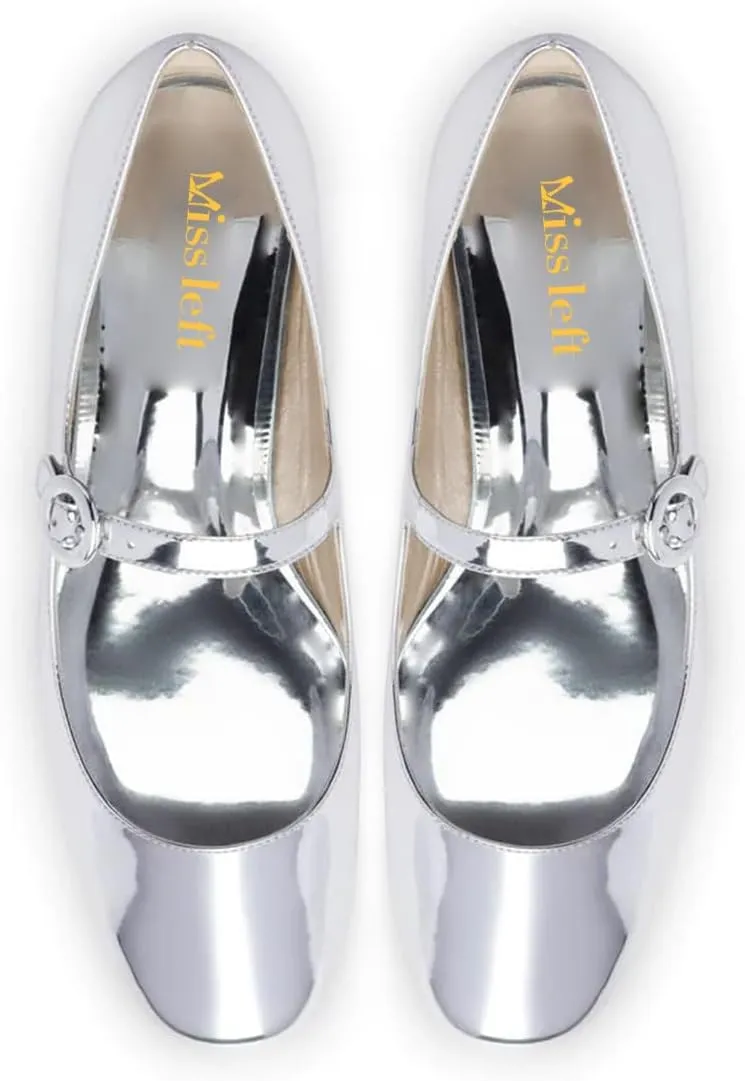 miss left Women Classic Adjustable Single Strap Buckle Mary Jane Flats Round Toe Comfortable Party Dress Daily Shoes Size 4-16 US