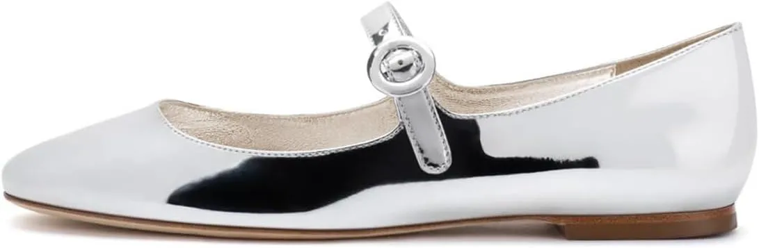 miss left Women Classic Adjustable Single Strap Buckle Mary Jane Flats Round Toe Comfortable Party Dress Daily Shoes Size 4-16 US