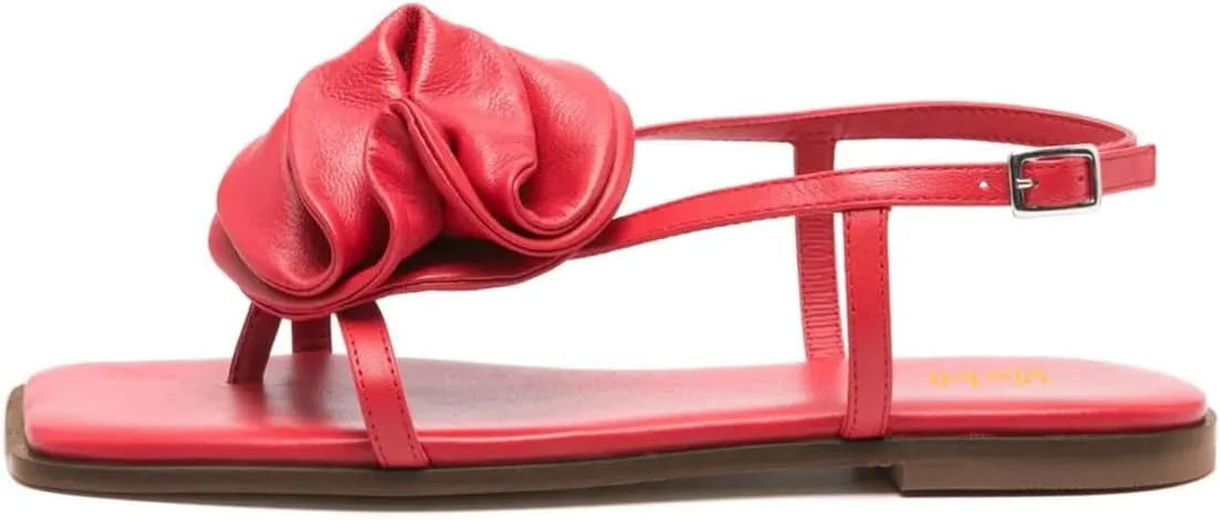 miss left Women Open Split Toe Floral Comfortable Flat Sandals Slingback Slip on Summer Beach Vacation Casual Walking Shoes Size 4-16 US