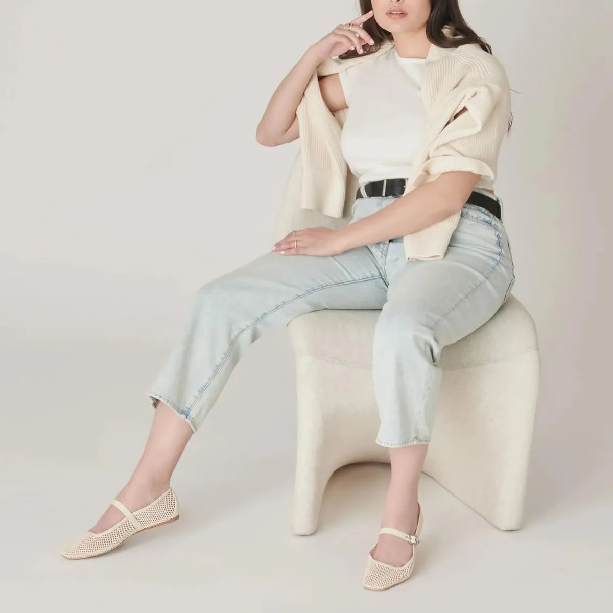 miss left Women Stylish Square Toe Single Strap Buckle Mesh Flat Mary Janes Ladies Comfy Casual Daily Dress Shoes Size 4-16 US