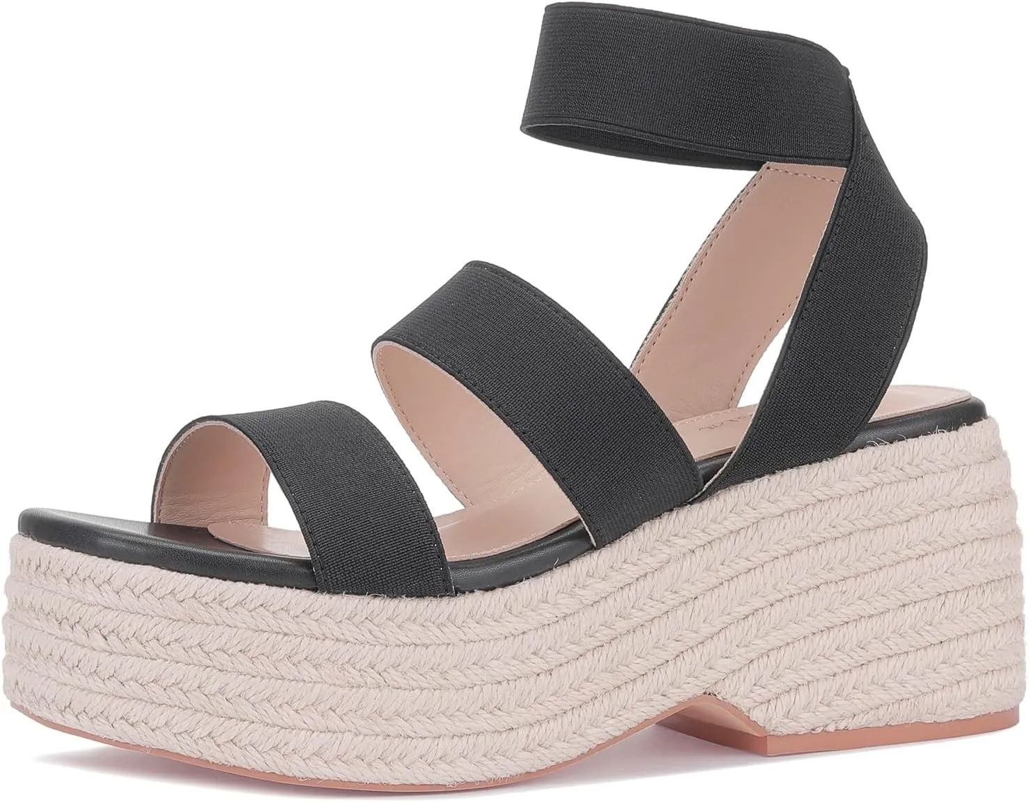 Monrovia Women's Platform Wedge Espadrille Sandals, Ankle Strap Beach Sandals
