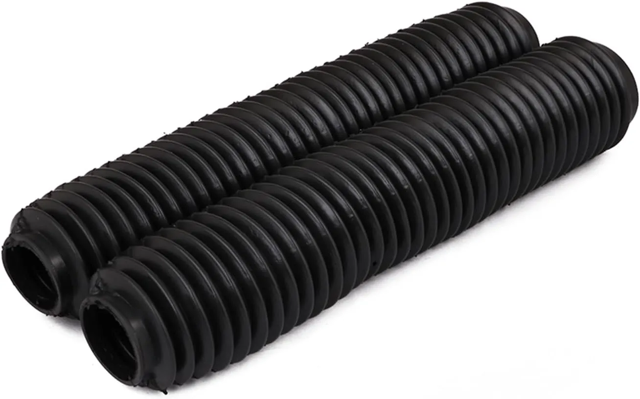 Motorcycle Front Fork Boots Shock Universal Absorber Covers Protector Rubber Dust Gator Guard Gaiters For Most Dirt Bike (Black)