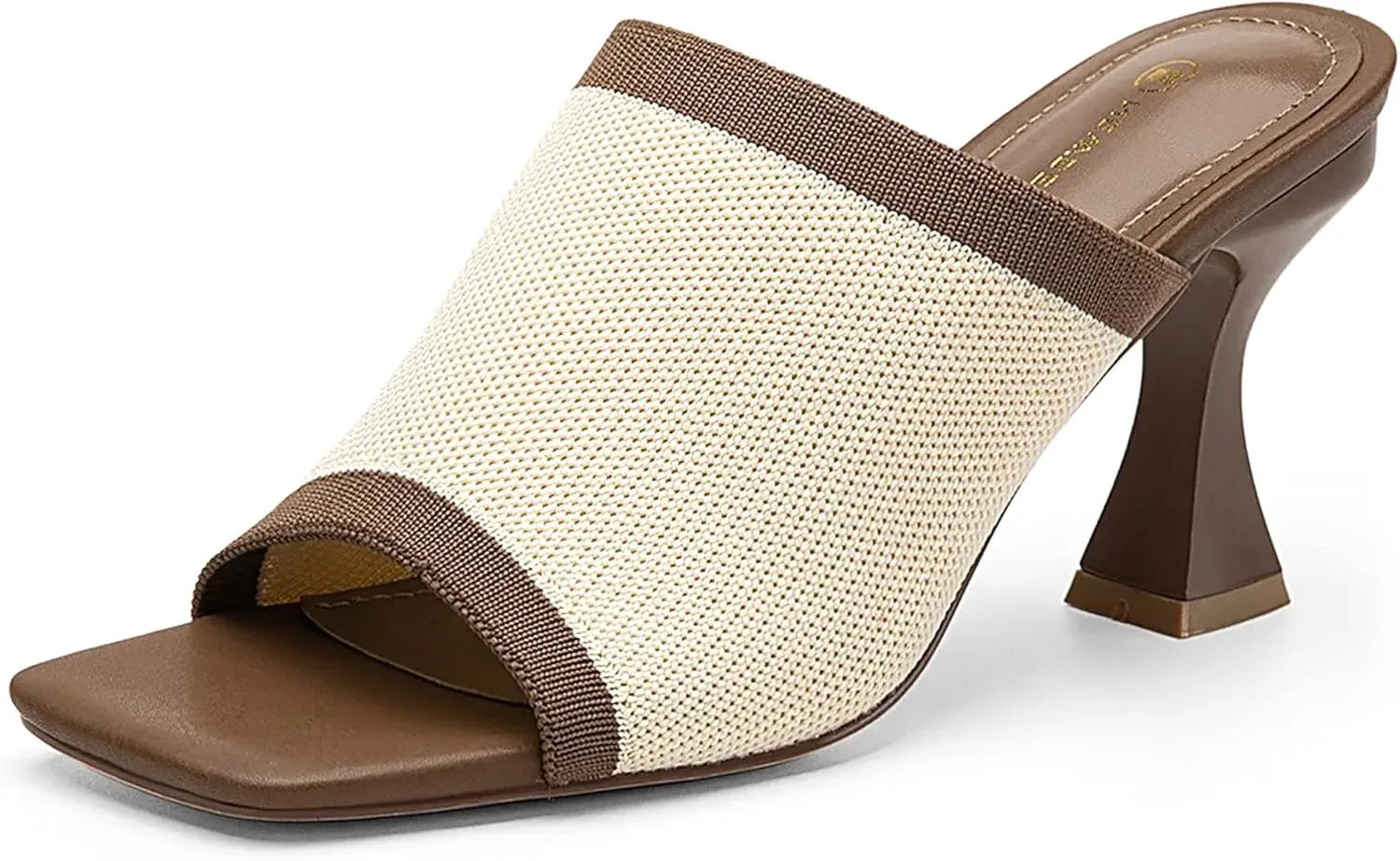 Mousse Fit Women Minimalist Square Toe Heeled Sandals, Women Sandal Shoes with Stiletto Heel