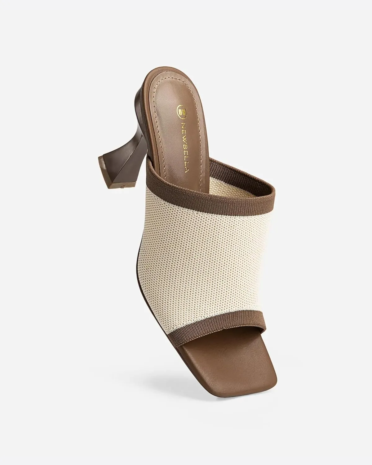 Mousse Fit Women Minimalist Square Toe Heeled Sandals, Women Sandal Shoes with Stiletto Heel