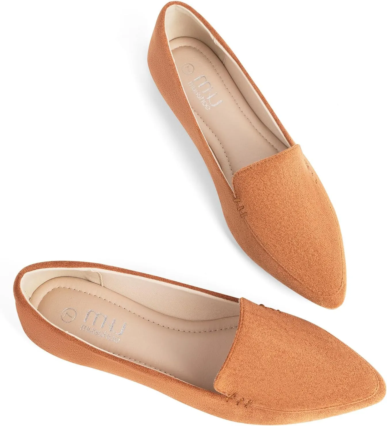 MUSSHOE Loafers for Women Comfortable Pointed Toe Memory Foam Women's Loafers