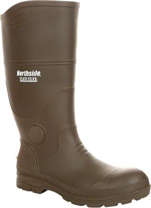 Northside Mens Walcot FLEX-TUFF Waterproof Rubber Boot- All-Day Comfort Cushioned Insole, Traction Outsole with Heel Kick, Dark Brown, 15