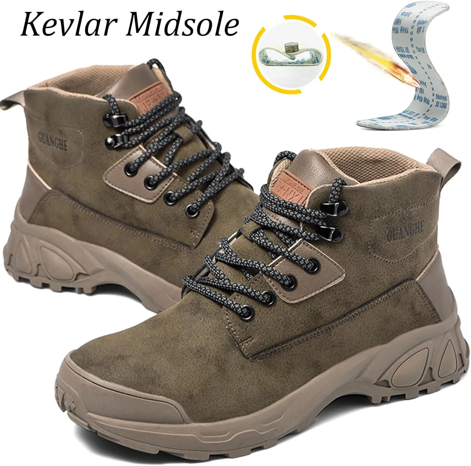Nutropa Steel Toe Boots for Men Women, Lightweight Work & Safety Shoes Outdoor Protection Footwear Puncture Proof Industrial and Construction Shoes
