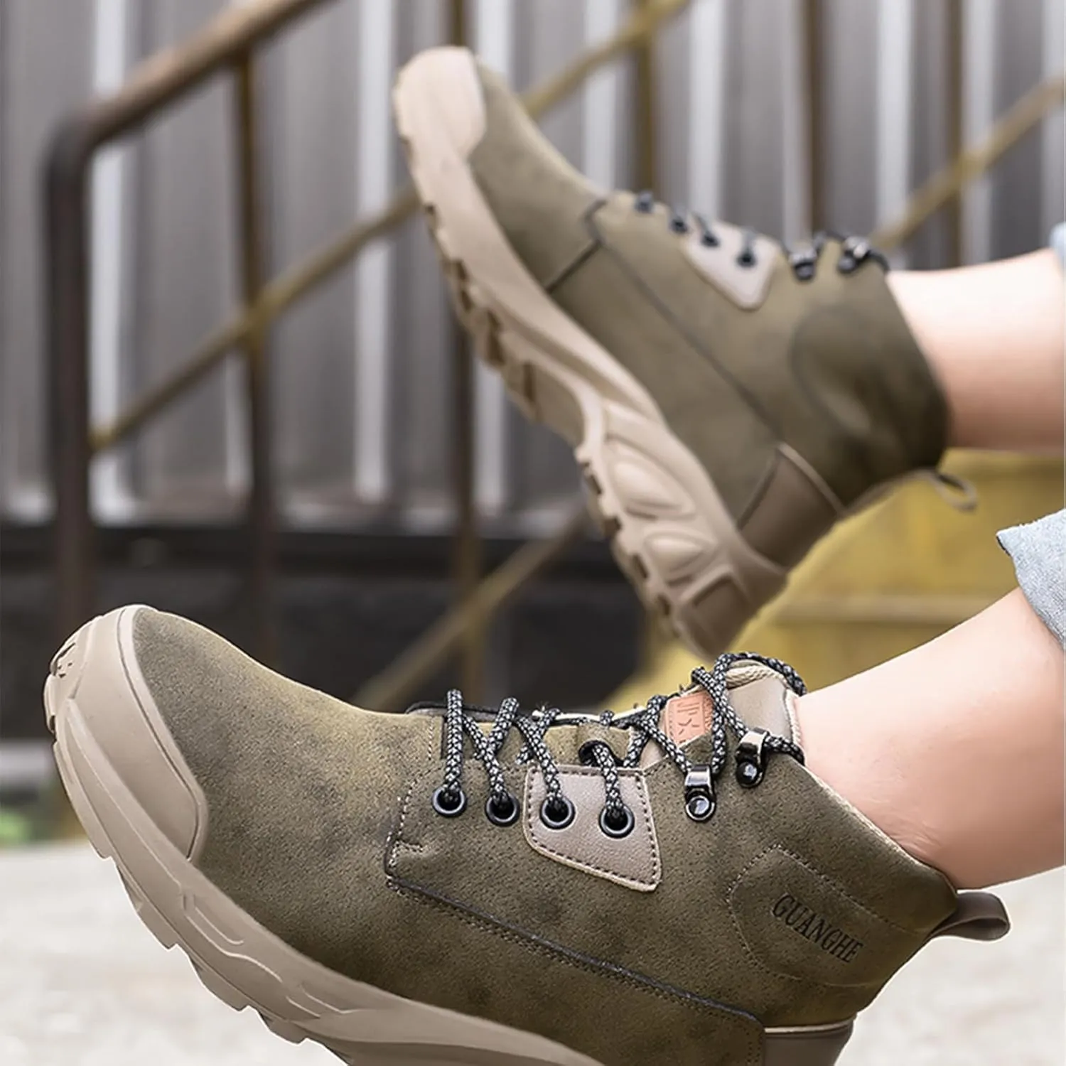 Nutropa Steel Toe Boots for Men Women, Lightweight Work & Safety Shoes Outdoor Protection Footwear Puncture Proof Industrial and Construction Shoes