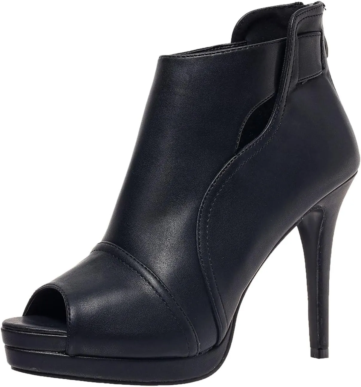 Open Toe Booties for Women Black High Stiletto Heels Open Toe Sexy Ankle Boot Fashion Heeled Sandals with Back Zipper, US Size 5-11