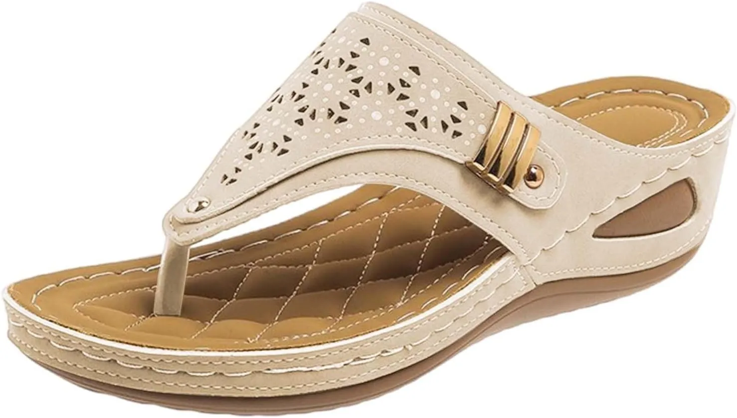 Orthopedic Sandals for Women and Men-Summer 2025 Open-Toe Slippers, PU Lightweight Anti-Slip Sandal with Arch Support Wedge Flip Flops Indoor And Outdoor
