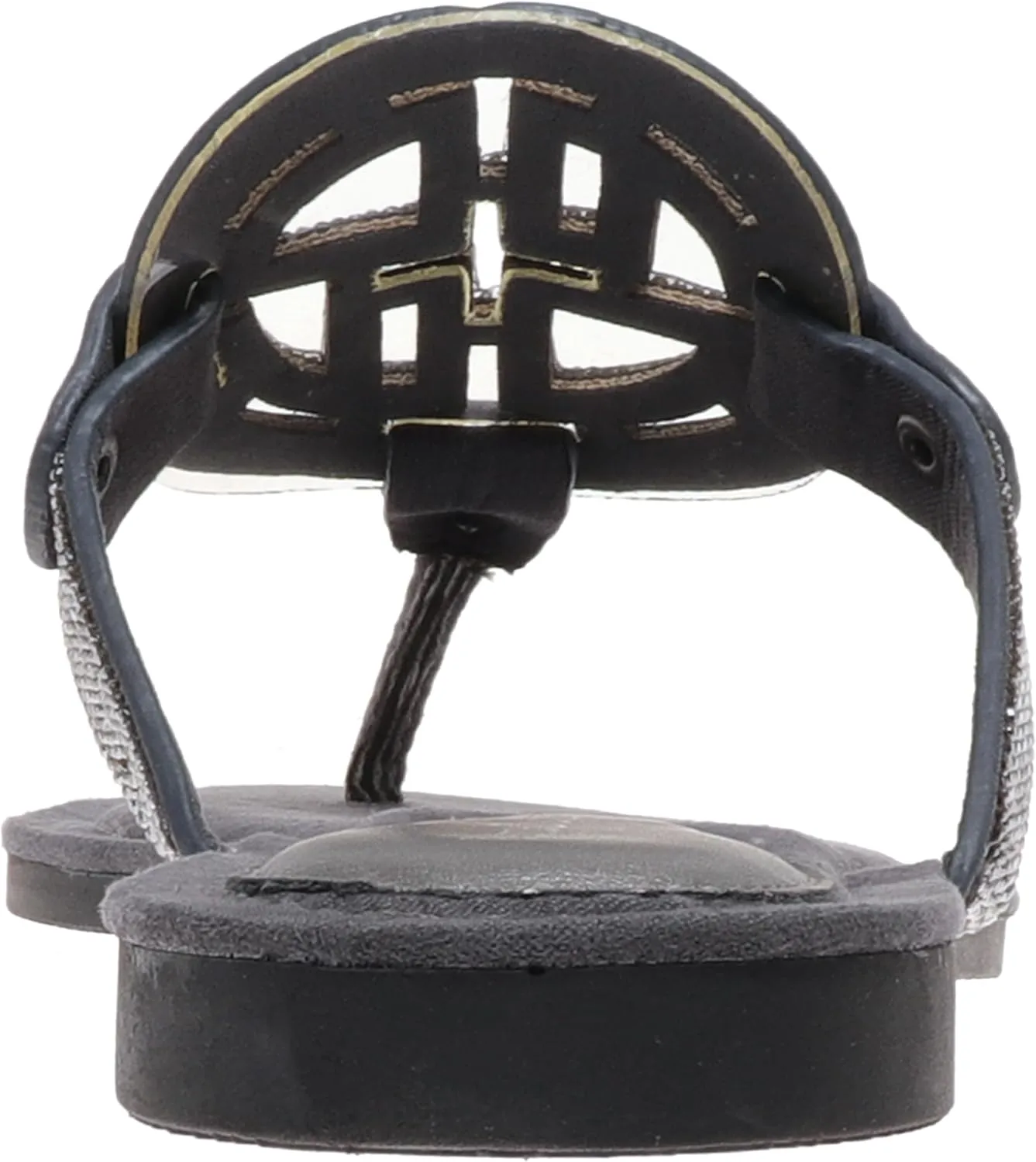 Pierre Dumas Women's Medallion Vegan Slide Thong Flip Flop Flat Sandal