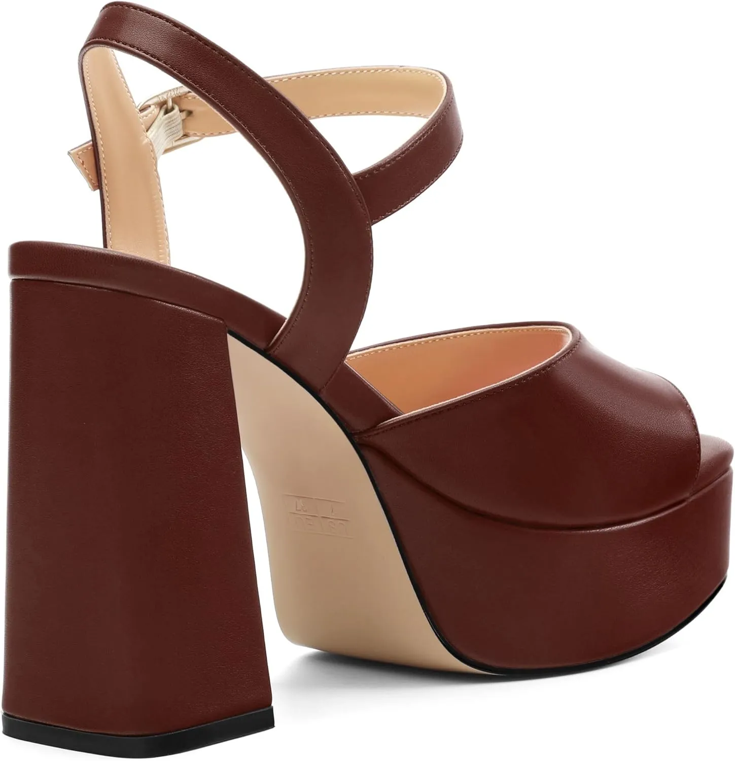 Platform Sandals High Heels for Women Comfortable Chunky Heel Square Open Toe Pumps with Adjustable Ankle Strap Women's Wedding Party Pumps