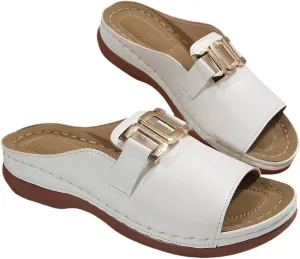 Plus Size Women’s Trendy Casual Travel Shoes – Versatile Bohemian Ethnic Style with Double Buckle & Heart Pattern | Beach Sandals