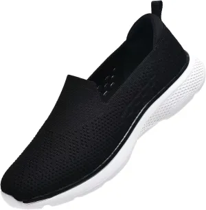 poemlady Walking Shoes Women Slip On Sneakers Knit Lightweight Comfortable Breathable Nurse Shoes for Work Travel