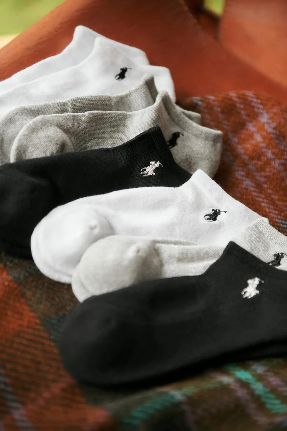 POLO RALPH LAUREN Women's Performance Cotton Low Cut Socks - 6 Pair Pack - Breathable Mesh & Sport Cushioning