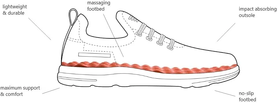 PR Soles Active Recovery Sneaker | Bondi Foot Massaging Slip-On Shoes