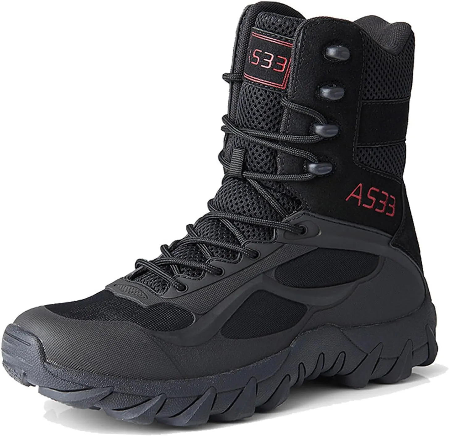 Renyqatt Men's Tactical Boots 8 Inches Lightweight Work Military Boots Side Zipper Jungle Combat Desert Boot