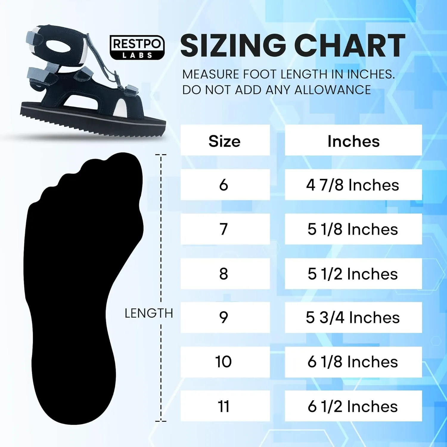 Restpo Toe Walking Sandal - Prevent Tip Toe Walking for Kids with Neurological disorders, Autism, ADHD, Aspergers and Cerebral Palsy - Sizes 6-11