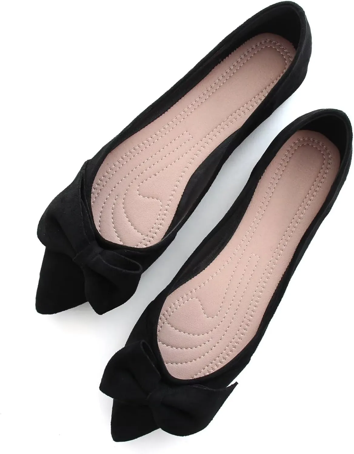 SAILING LU Ballet Flats for Womens Shoes Pointy Toe Cozy Flat Shoes Suede Comfortable Dressy Shoes Wear to Work Slip-on Moccasins