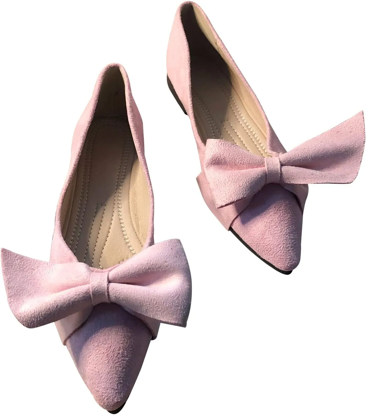 SAILING LU Ballet Flats for Womens Shoes Pointy Toe Cozy Flat Shoes Suede Comfortable Dressy Shoes Wear to Work Slip-on Moccasins