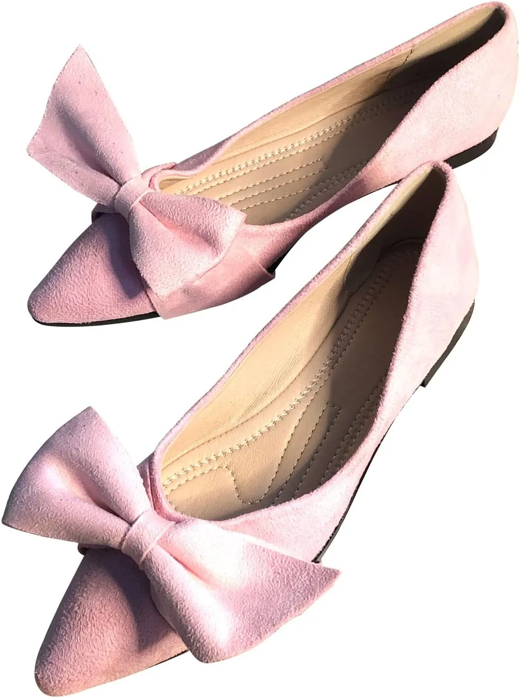 SAILING LU Ballet Flats for Womens Shoes Pointy Toe Cozy Flat Shoes Suede Comfortable Dressy Shoes Wear to Work Slip-on Moccasins