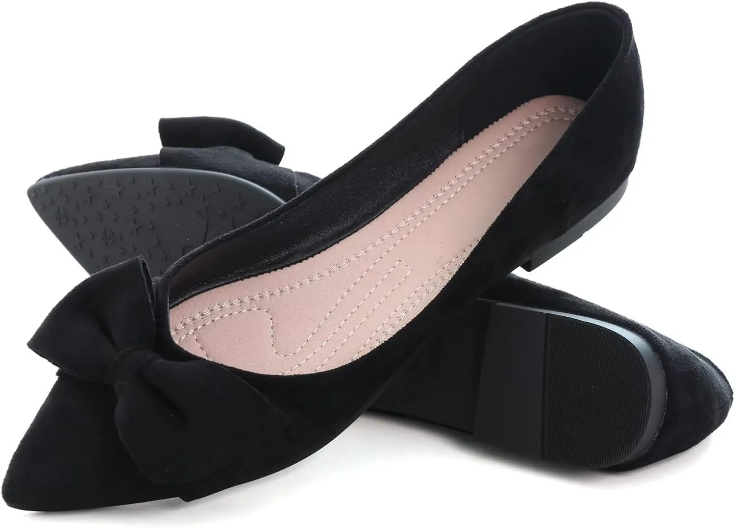 SAILING LU Ballet Flats for Womens Shoes Pointy Toe Cozy Flat Shoes Suede Comfortable Dressy Shoes Wear to Work Slip-on Moccasins