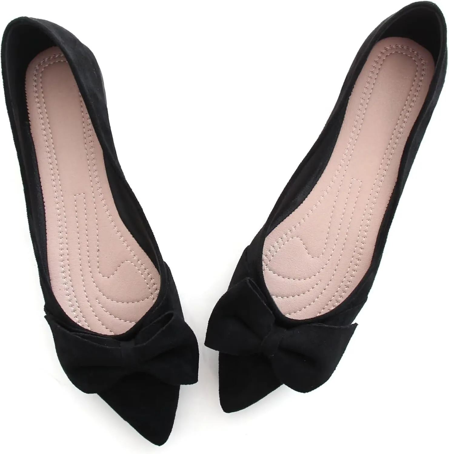 SAILING LU Ballet Flats for Womens Shoes Pointy Toe Cozy Flat Shoes Suede Comfortable Dressy Shoes Wear to Work Slip-on Moccasins
