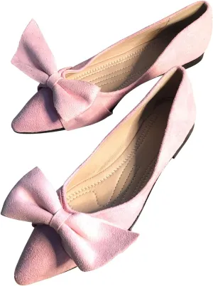 SAILING LU Ballet Flats for Womens Shoes Pointy Toe Cozy Flat Shoes Suede Comfortable Dressy Shoes Wear to Work Slip-on Moccasins