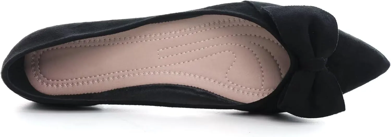 SAILING LU Ballet Flats for Womens Shoes Pointy Toe Cozy Flat Shoes Suede Comfortable Dressy Shoes Wear to Work Slip-on Moccasins