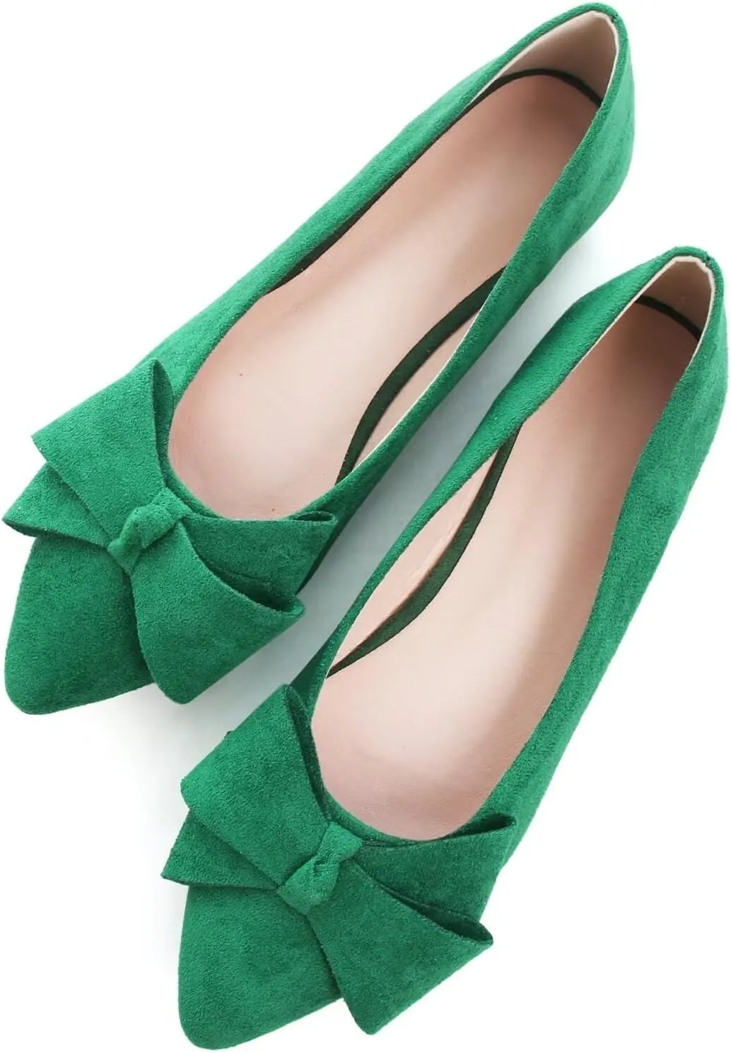 SAILING LU Pointy Toe Ballet Flats for Women with Cute Bowknot Elegant Slip-ons Soft Support Daily Walking Shoes