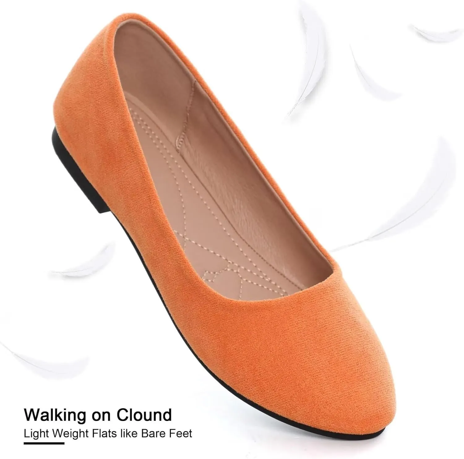 SAILING LU Pointy Toe Shoes Women Ballet Flats Comfort Solid Flat Shoes for Women Work Slip On Moccasins